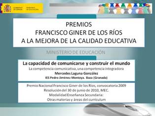 El Premio Giner de los Ríos para nuestra tarea docente